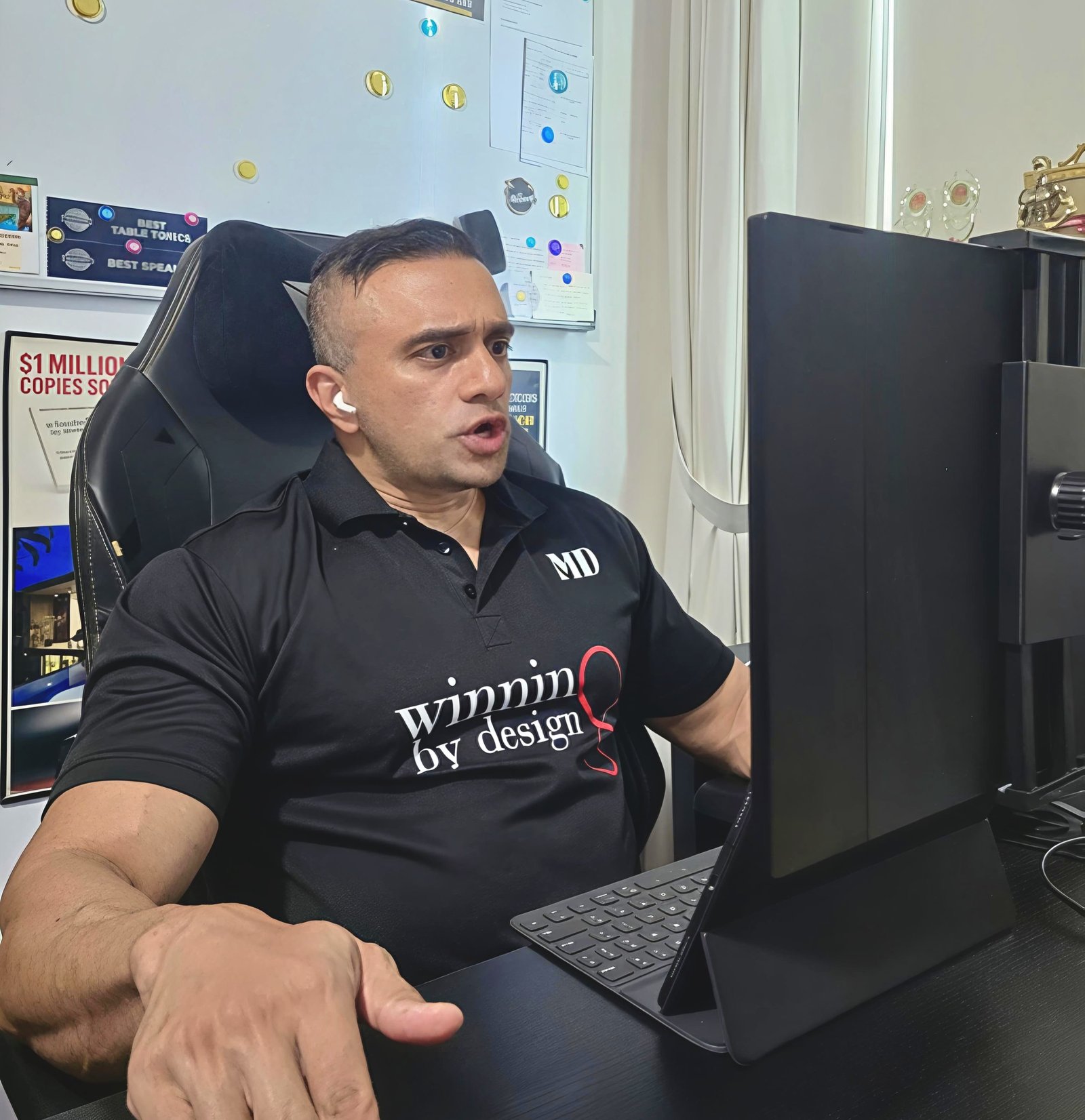 Magesh Das speaking during a live webinar